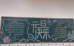 元旦中学教室黑板图（中学元旦黑板报图片大全）