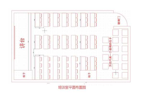 大型培训教室平面图（大型培训室桌椅效果图）-图1