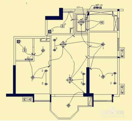 教室电路图dwg（教室电路图四个开关,八个灯,两个插座,四个风扇）-图3