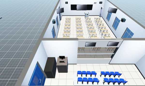 录播教室su模型（录播教室装修设计方案）-图1