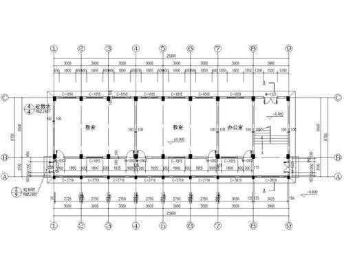 大学教室cad平面图（大学教学楼cad）-图2